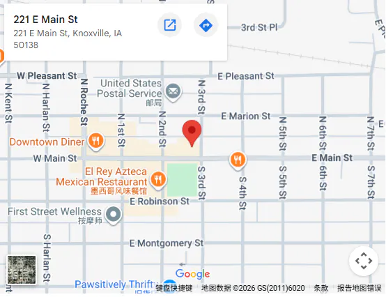 Location, 221 E Main St, Knoxville, IA 50138 Location, 221 E Main St, Knoxville, IA 50138