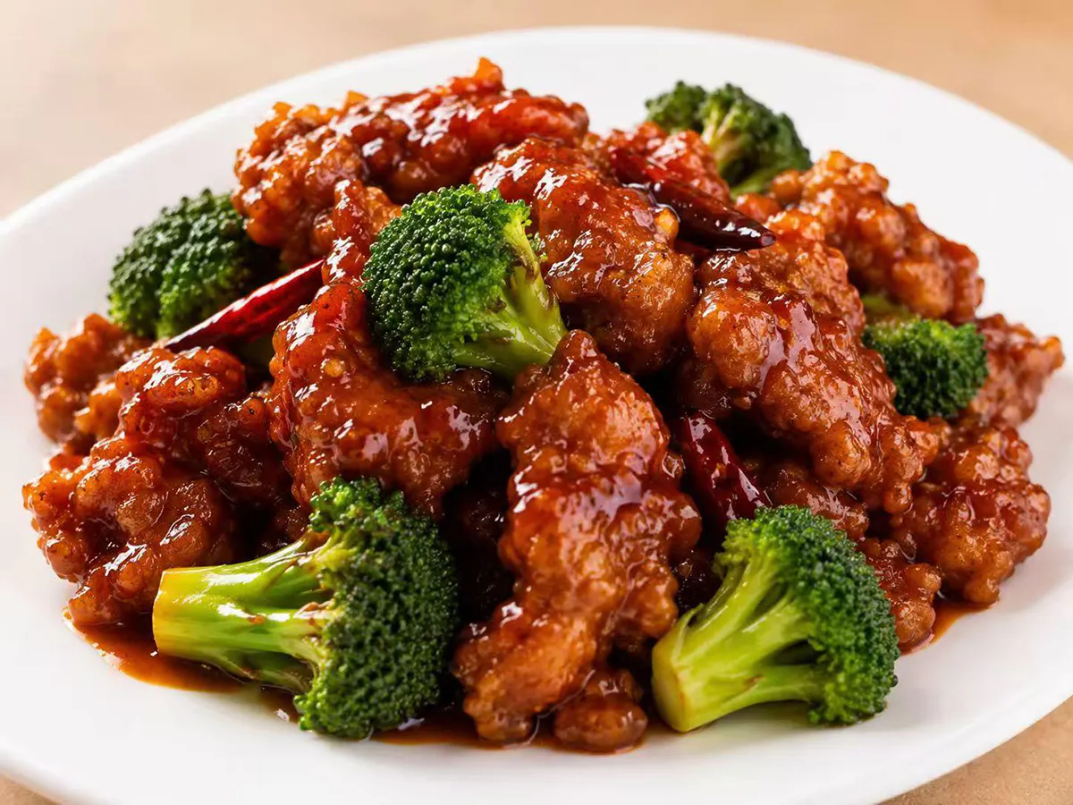 General Tso chicken with broccoli at Mei's kitchen, a Chinese Restaurant in Knoxville