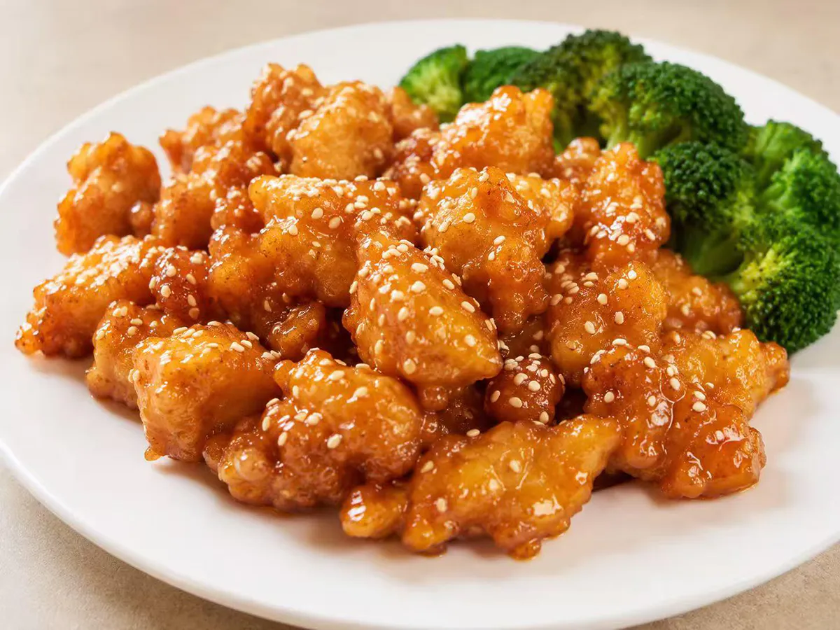 Sesame chicken with broccoli at Mei's kitchen, a Chinese Restaurant in Knoxville