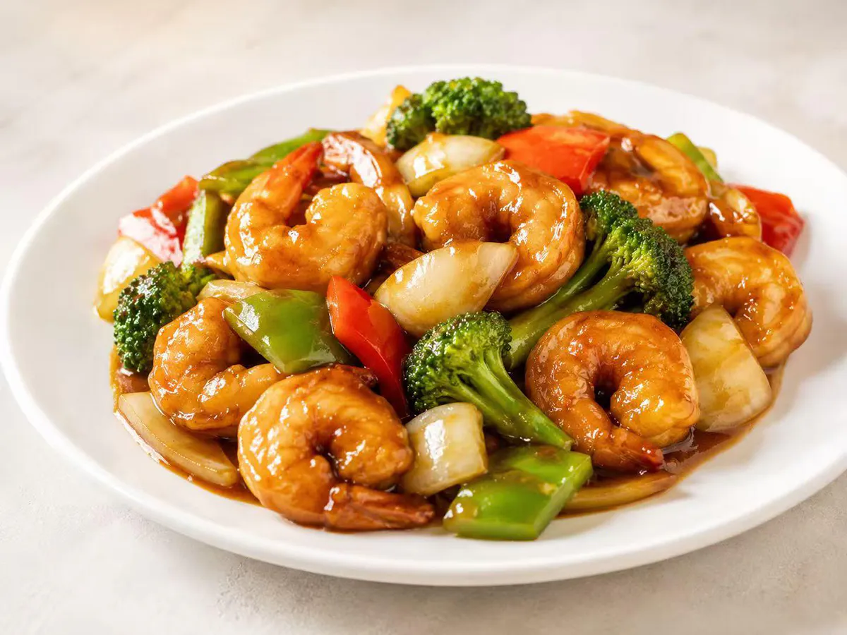 Shrimp with mixed vegetables at Mei's kitchen, a Chinese Restaurant in Knoxville